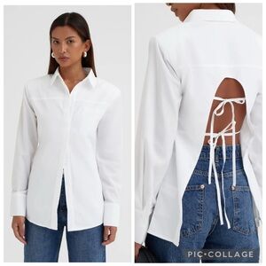 4th and Reckless White Open Tie Back Shirt - Vienna Size Large